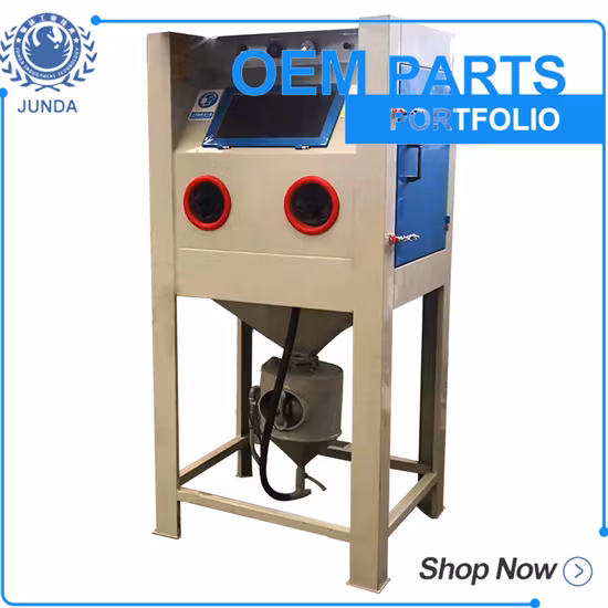 Máquina de chorro de arena con cesta giratoria, máquina de chorro de arena de tambor automático